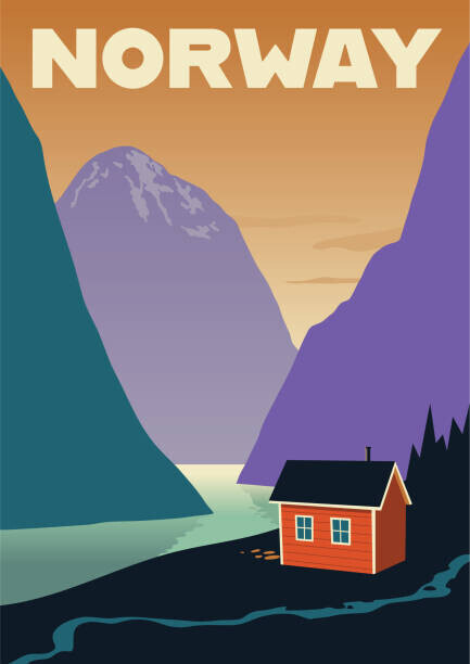 Colin Schot Klotzbach Plakát, Obraz - Norway Travel Poster, Colin Schot Klotzbach, 30 × 40 cm