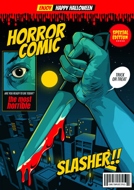 kirkchai benjarusameeros Plakát, Obraz - happy halloween horror comic 63, kirkchai benjarusameeros, 30 × 40 cm