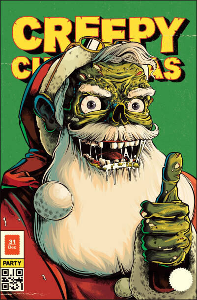 Man_Half-tube Plakát, Obraz - Zombie Santa Christmas card, Man_Half-tube, 26.7 × 40 cm