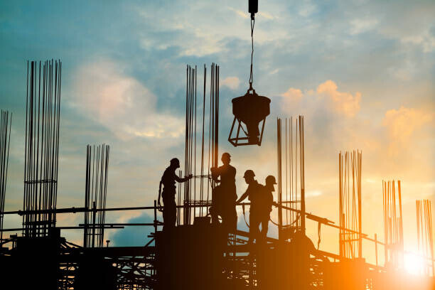 lamontak590623 Plakát, Obraz - Silhouette of engineer and construction team, lamontak590623, 40 × 26.7 cm