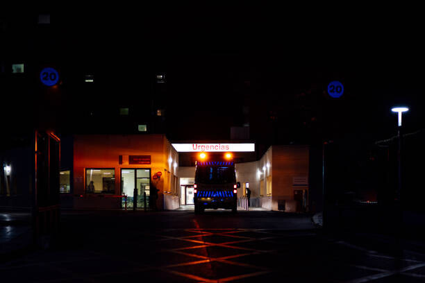 Westend61 Plakát, Obraz - Ambulance on emergency mission at hospital,, Westend61, 40 × 26.7 cm