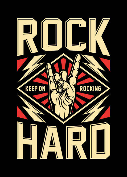 vectorkingdom Plakát, Obraz - Rock On Hand Sign Vector Illustration, vectorkingdom, 30 × 40 cm