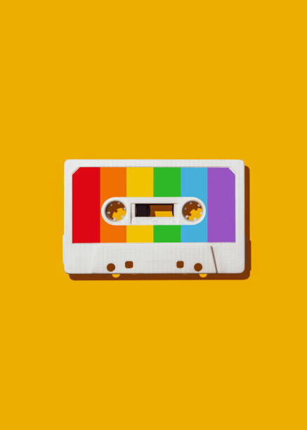 retales botijero Plakát, Obraz - Rainbow cassette tape, retales botijero, 30 × 40 cm