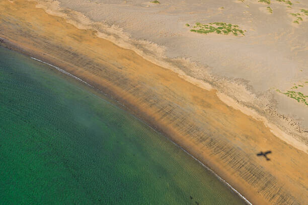 Rune Johansen Plakát, Obraz - Longufjorur beach from Ultra Light Plane, Rune Johansen, 40 × 26.7 cm