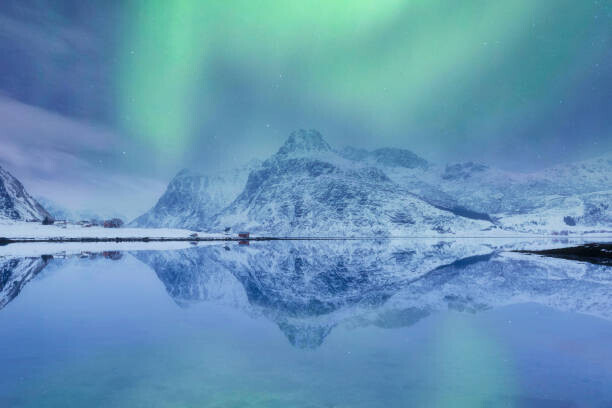 Francesco Riccardo Iacomino Plakát, Obraz - Lofoten Islands, Norway. Aurora Borealis over, Francesco Riccardo Iacomino, 40 × 26.7 cm
