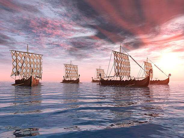 MR1805 Plakát, Obraz - Viking Ships, MR1805, 40 × 30 cm