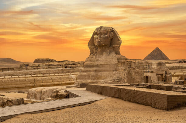 Pavel Muravev Plakát, Obraz - Landscape with Egyptian pyramids, Great Sphinx, Pavel Muravev, 40 × 26.7 cm