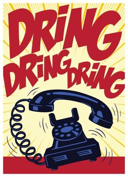 drante Plakát, Obraz - Retro telephone ringing vintage pop art, drante, 30 × 40 cm