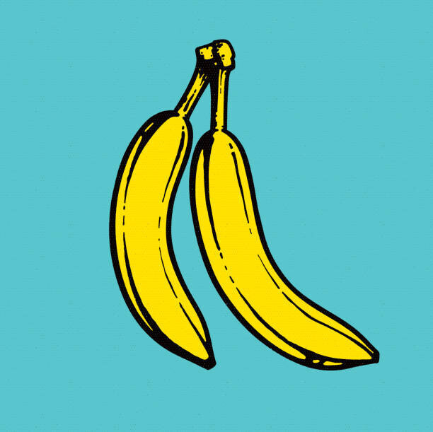 Man_Half-tube Plakát, Obraz - Bananas Pop Art illustration, Man_Half-tube, 40 × 40 cm