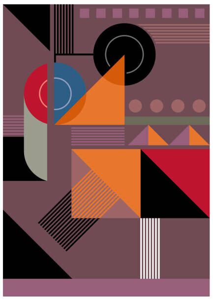 johnwoodcock Plakát, Obraz - Bauhaus muted background illustration, johnwoodcock, 30 × 40 cm