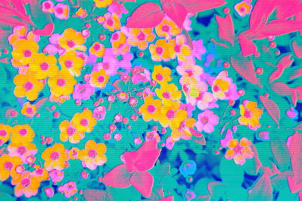 Aleksandra Konoplia Plakát, Obraz - Neon pink, orange, yellow, turquoise abstract, Aleksandra Konoplia, 40 × 26.7 cm