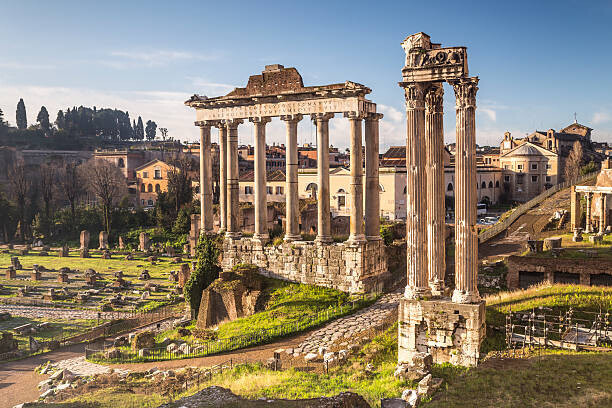 Julian Elliott Photography Plakát, Obraz - The Temple of Saturn in the Roman Forum, Rome., Julian Elliott Photography, 40 × 26.7 cm