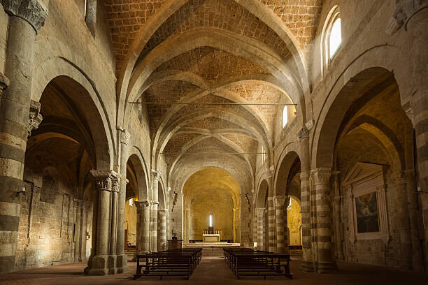 Peter Zelei Images Plakát, Obraz - The interior of the Cathedral of Sovana, Peter Zelei Images, 40 × 26.7 cm