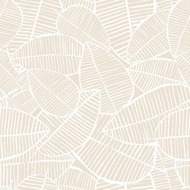 Betelgejze Plakát, Obraz - Vector seamless watercolor leaves pattern. Beige, Betelgejze, 40 × 40 cm