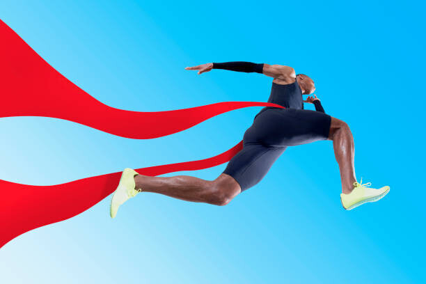 We Are Plakát, Obraz - Athlete running through red ribbon, We Are, 40 × 26.7 cm