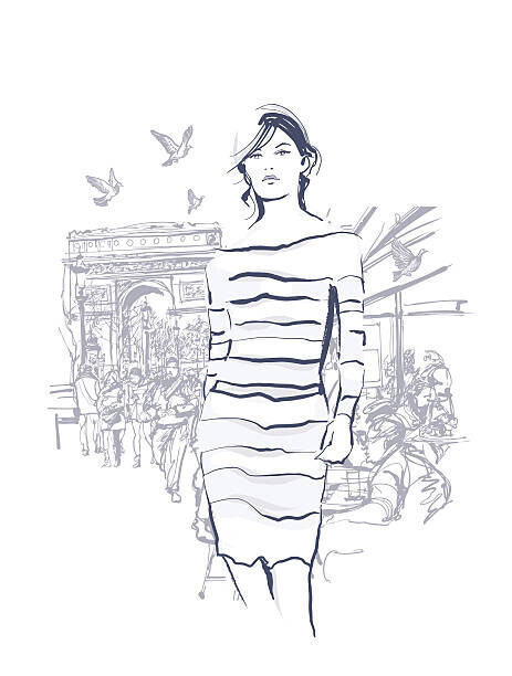 isaxar Plakát, Obraz - Woman walking at the Champs-Elysees, isaxar, 30 × 40 cm