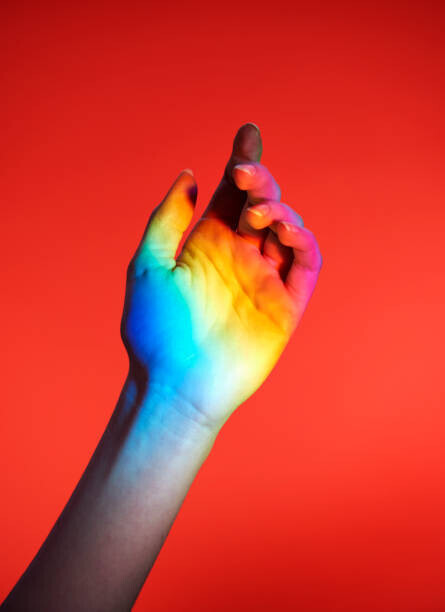 Tara Moore Plakát, Obraz - hand with rainbow colours, Tara Moore, 30 × 40 cm