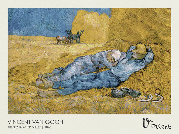 Vincent van Gogh Plakát, Obraz - The Siesta after Millet (1890), Vincent van Gogh, 40 × 30 cm