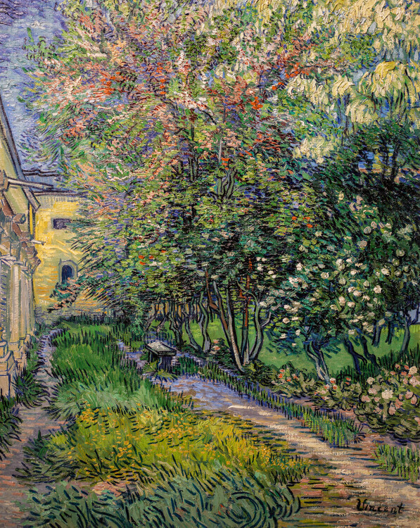 Vincent van Gogh Plakát, Obraz - The garden at the asylum at Saint-Rémy (1889), Vincent van Gogh, 30 × 40 cm