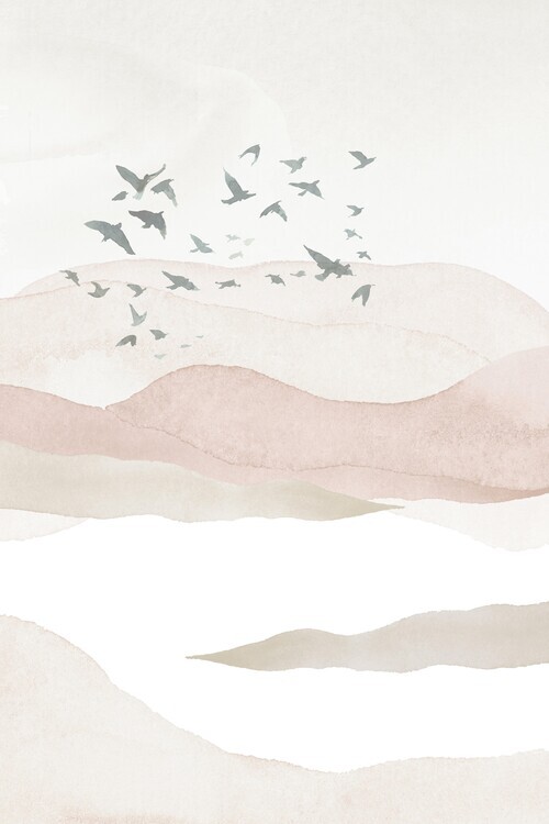 Sally Ann Moss Plakát, Obraz - Mountains in pink 3, Sally Ann Moss, 26.7 × 40 cm