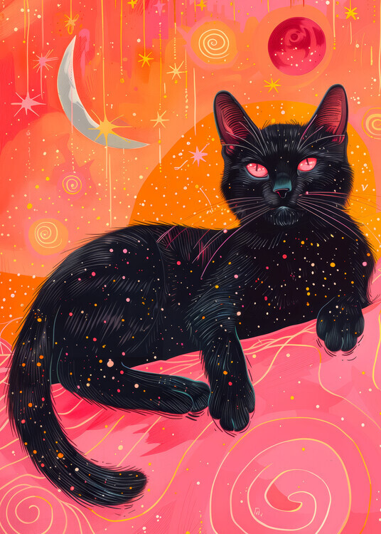 Justyna Jaszke Plakát, Obraz - Candy Cat the Star VII, Justyna Jaszke, 30 × 40 cm