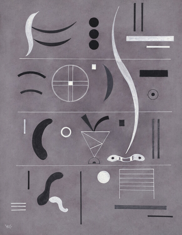 Wassily Kandinsky Plakát, Obraz - Four Parts (1932), Wassily Kandinsky, 30 × 40 cm