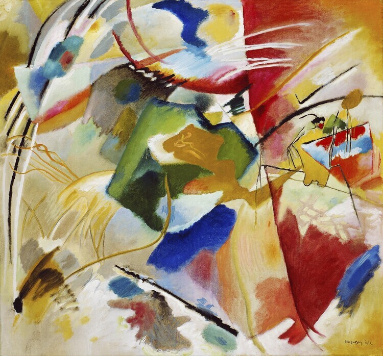 Wassily Kandinsky Plakát, Obraz - Painting with Green Center (1913), Wassily Kandinsky, 40 × 40 cm