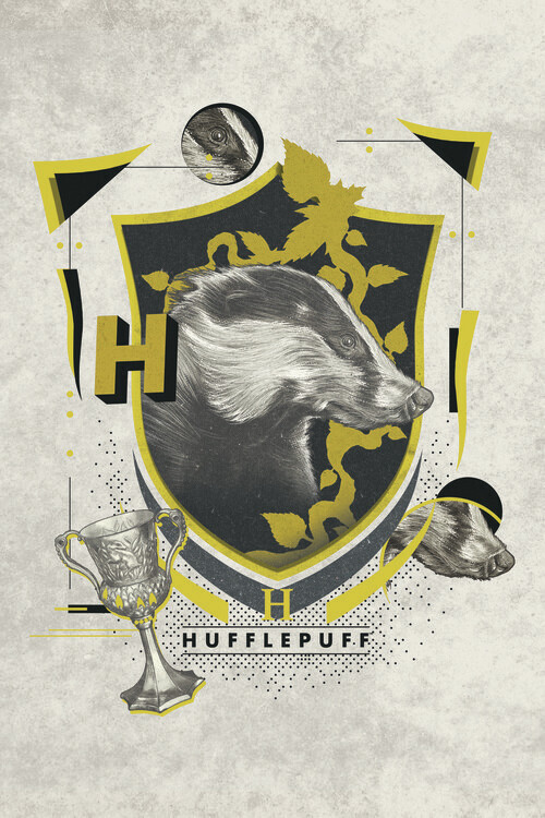 Europosters Plakát, Obraz - Harry Potter - Hufflepuff Crest, 26.7 × 40 cm