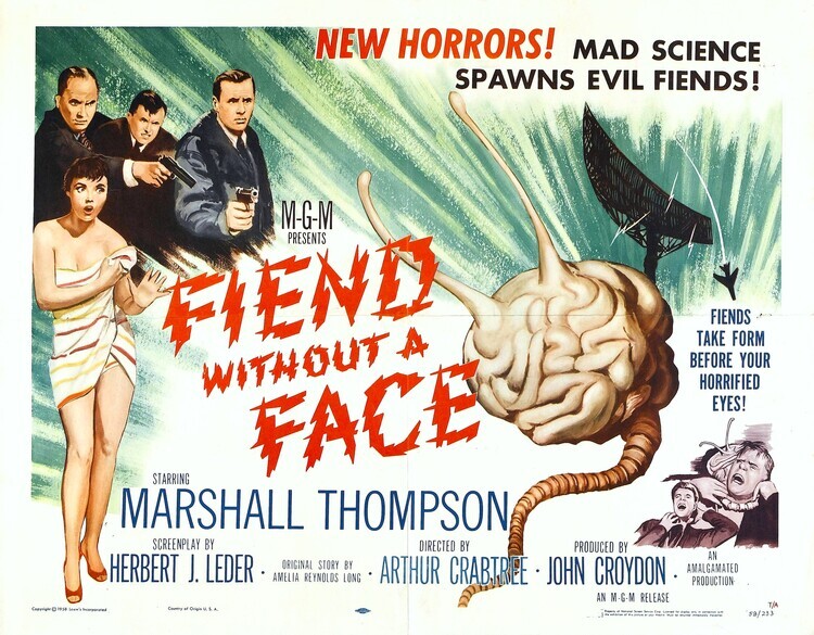 Europosters Plakát, Obraz - Fiend Without Face 02, 40 × 30 cm