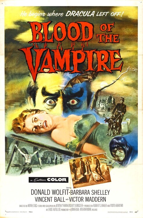 Europosters Plakát, Obraz - Blood Of Vampire, 26.7 × 40 cm