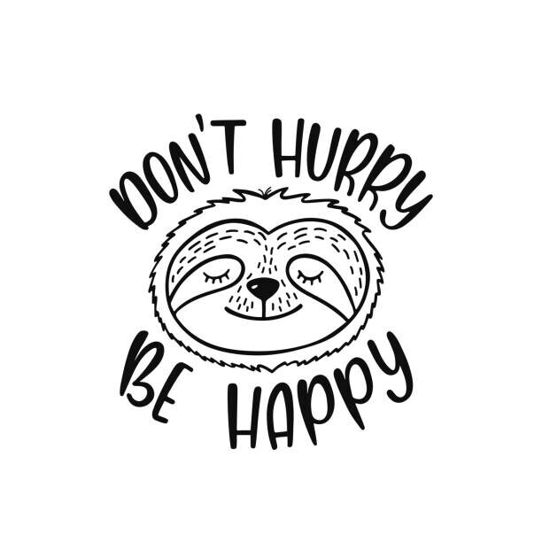 Maroshka Plakát, Obraz - Cute sloth face vector illustration with, Maroshka, 40 × 40 cm