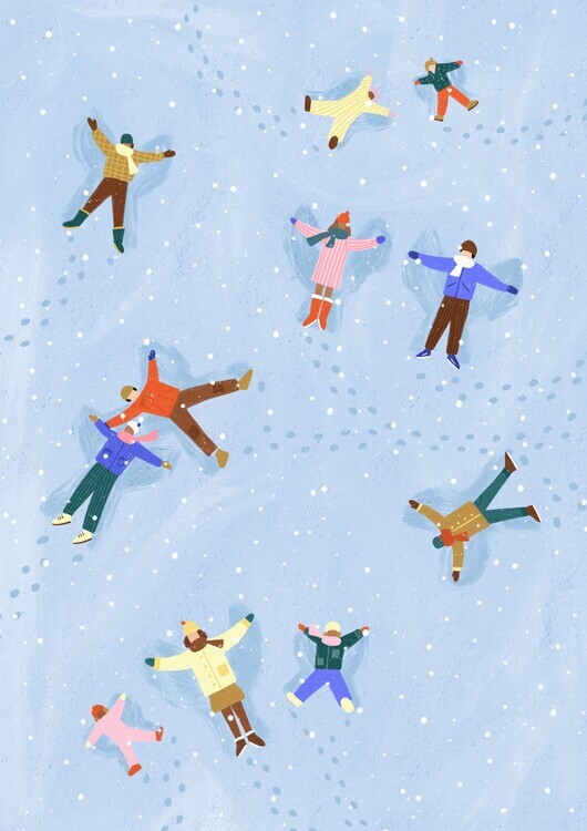 Bea Muller Plakát, Obraz - Snow Angels, Bea Muller, 30 × 40 cm