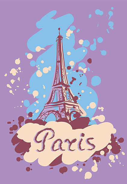 TatianaKulikova Plakát, Obraz - Colorful vector illustration of Tower Eiffel., TatianaKulikova, 26.7 × 40 cm