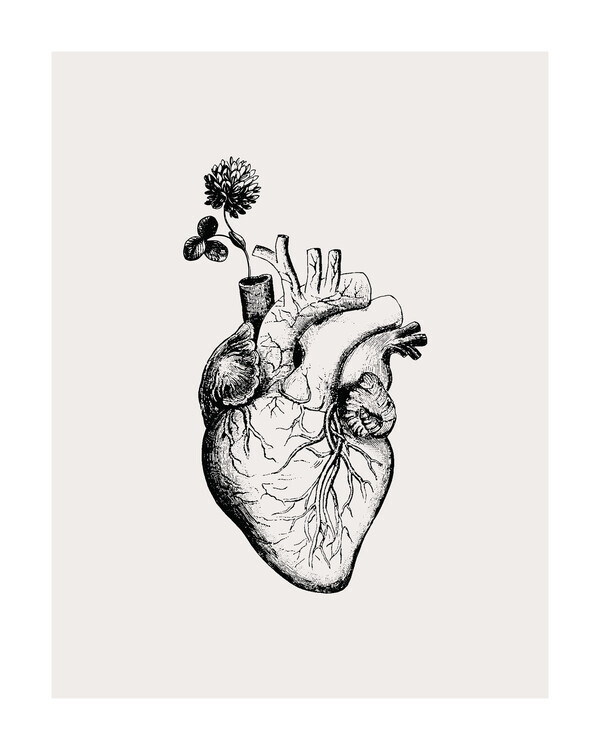 KsanaKalpa Plakát, Obraz - Heart Bloom, KsanaKalpa, 30 × 40 cm