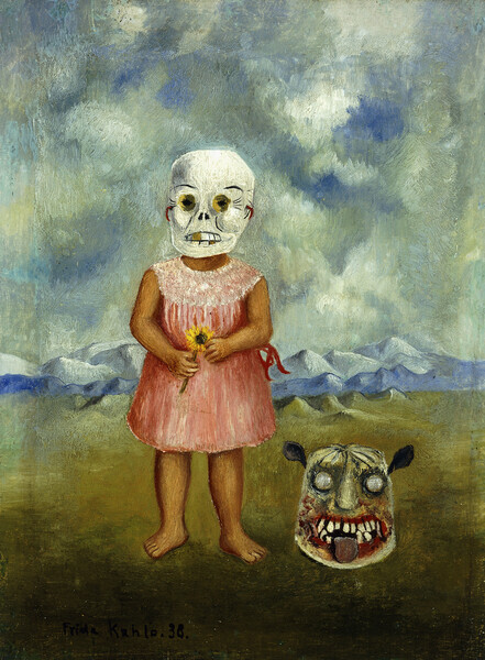 Frida Kahlo Plakát, Obraz - She Plays Alone or Girl with Death Mask, 1938, Frida Kahlo, 30 × 40 cm