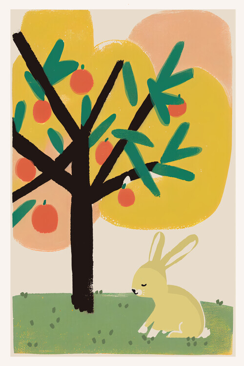 Treechild Plakát, Obraz - Bunny Under Apple Tree, Treechild, 26.7 × 40 cm