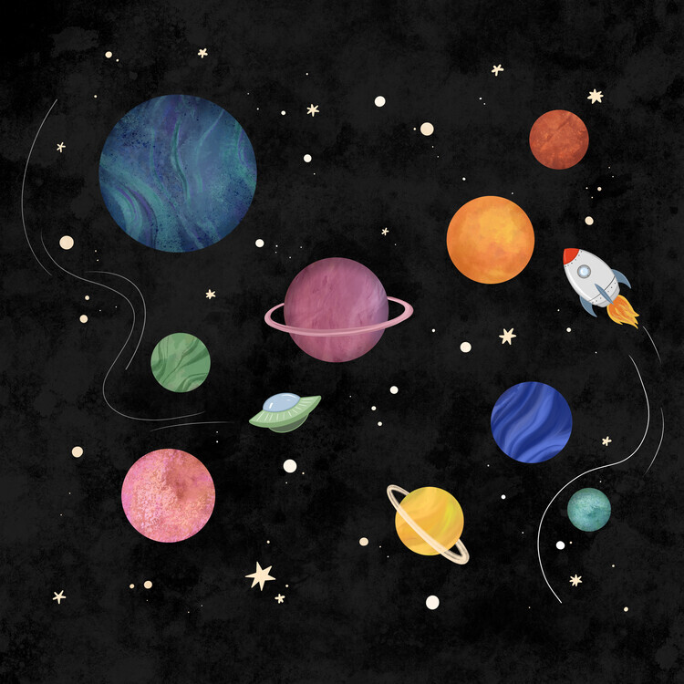 EMELIEmaria Plakát, Obraz - Space explorers, EMELIEmaria, 40 × 40 cm