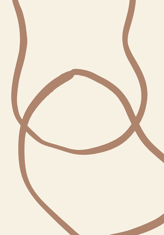 Pictufy Studio Plakát, Obraz - Abstract Lines Mocha 6, Pictufy Studio, 26.7 × 40 cm