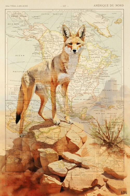 Thomas Chedeville Plakát, Obraz - Coyote, Thomas Chedeville, 26.7 × 40 cm