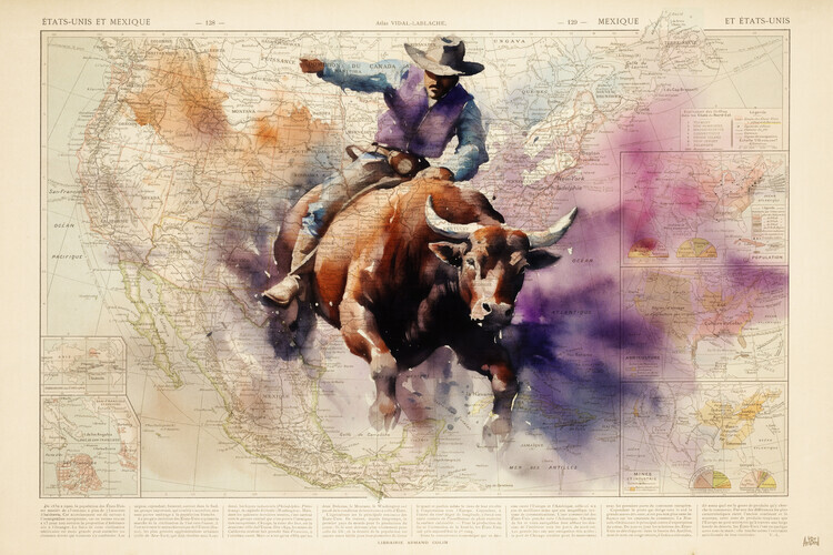 Thomas Chedeville Plakát, Obraz - Bull Rider, Thomas Chedeville, 40 × 26.7 cm