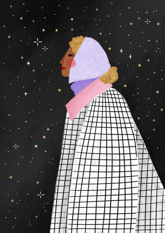 Bea Muller Plakát, Obraz - The Lady with the Stars, Bea Muller, 30 × 40 cm