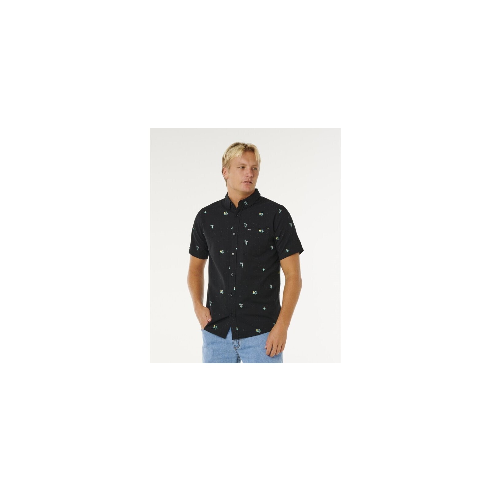 košile RIP CURL - Skelly Breach S S Shirt Black (90)