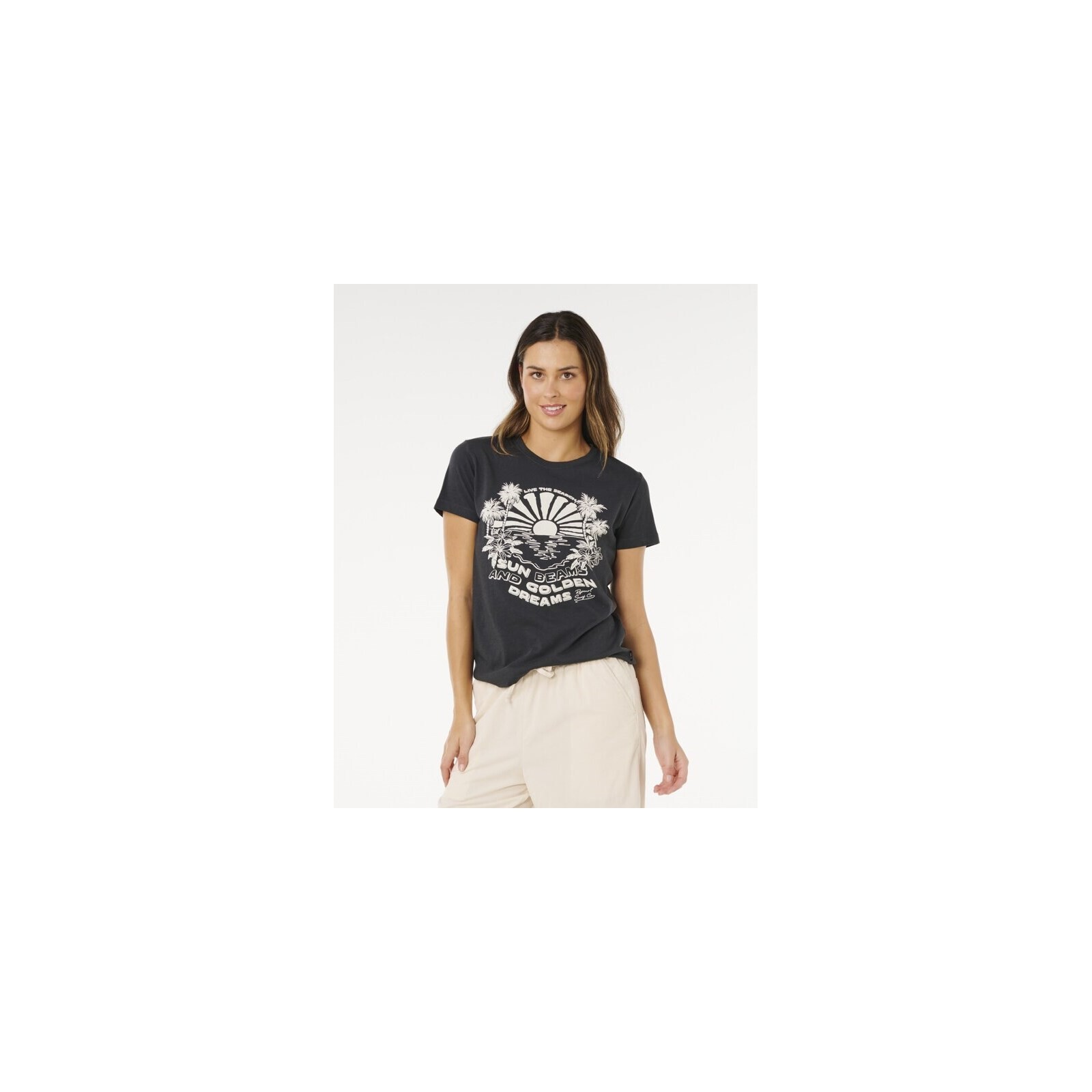triko RIP CURL - Sun Beams Standard Tee Washed Black (8264)