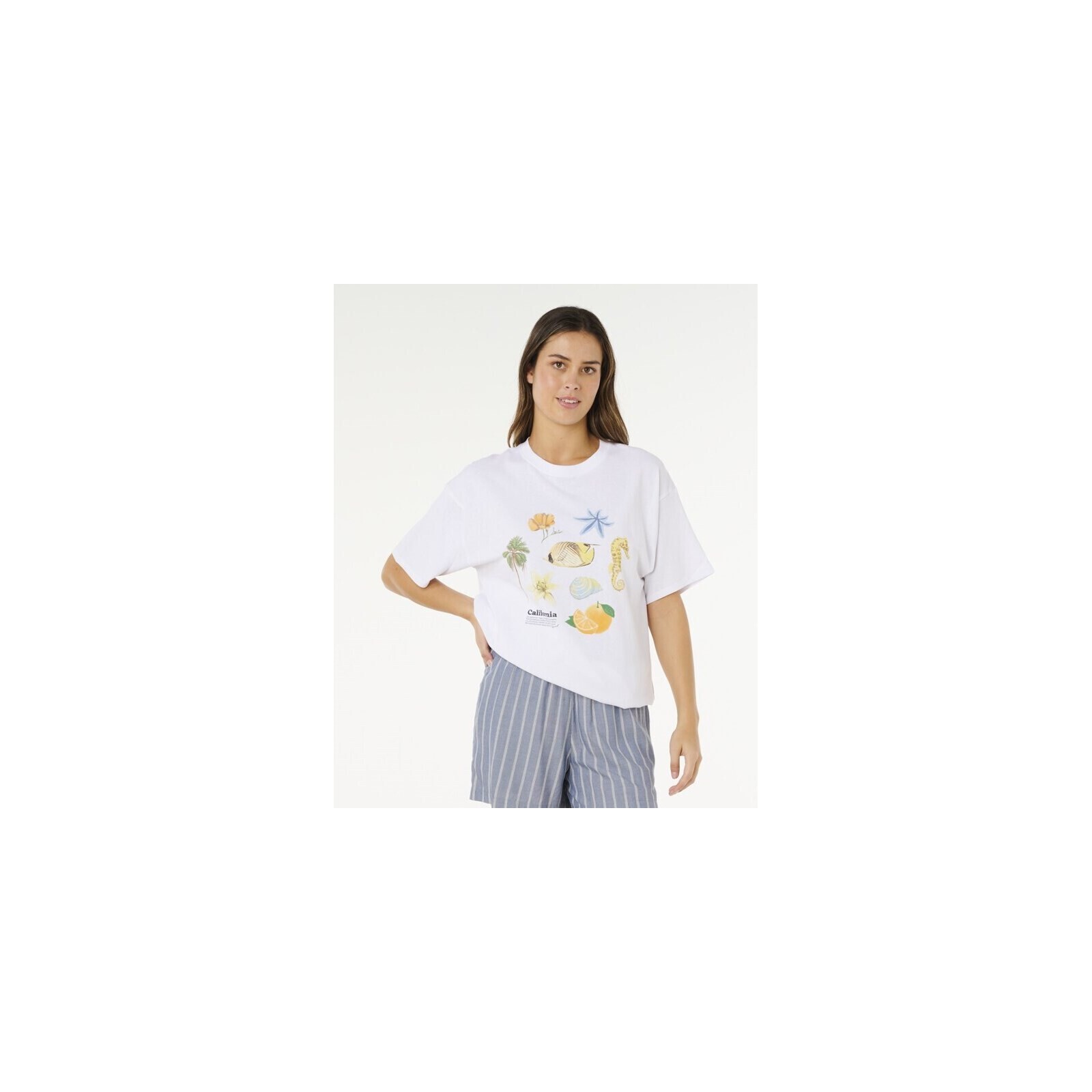 triko RIP CURL - Poolside Heritage Tee Optical White (3262)