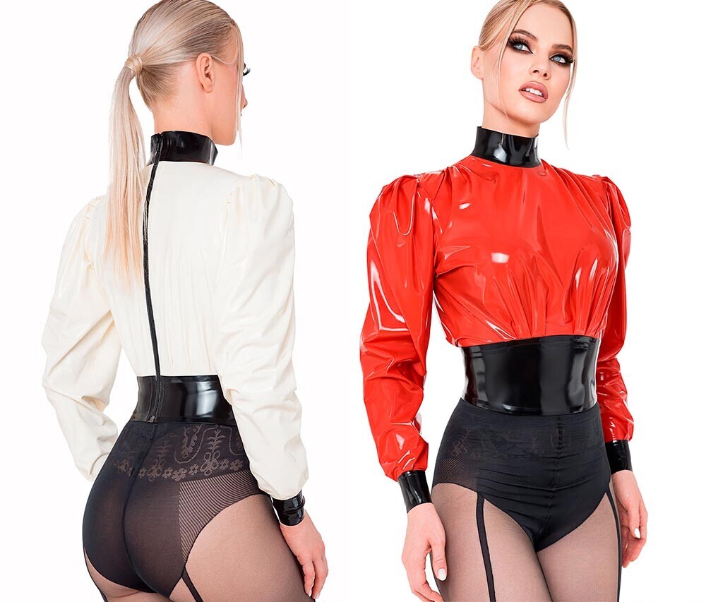 Latexová halenka se zpevněným pasem