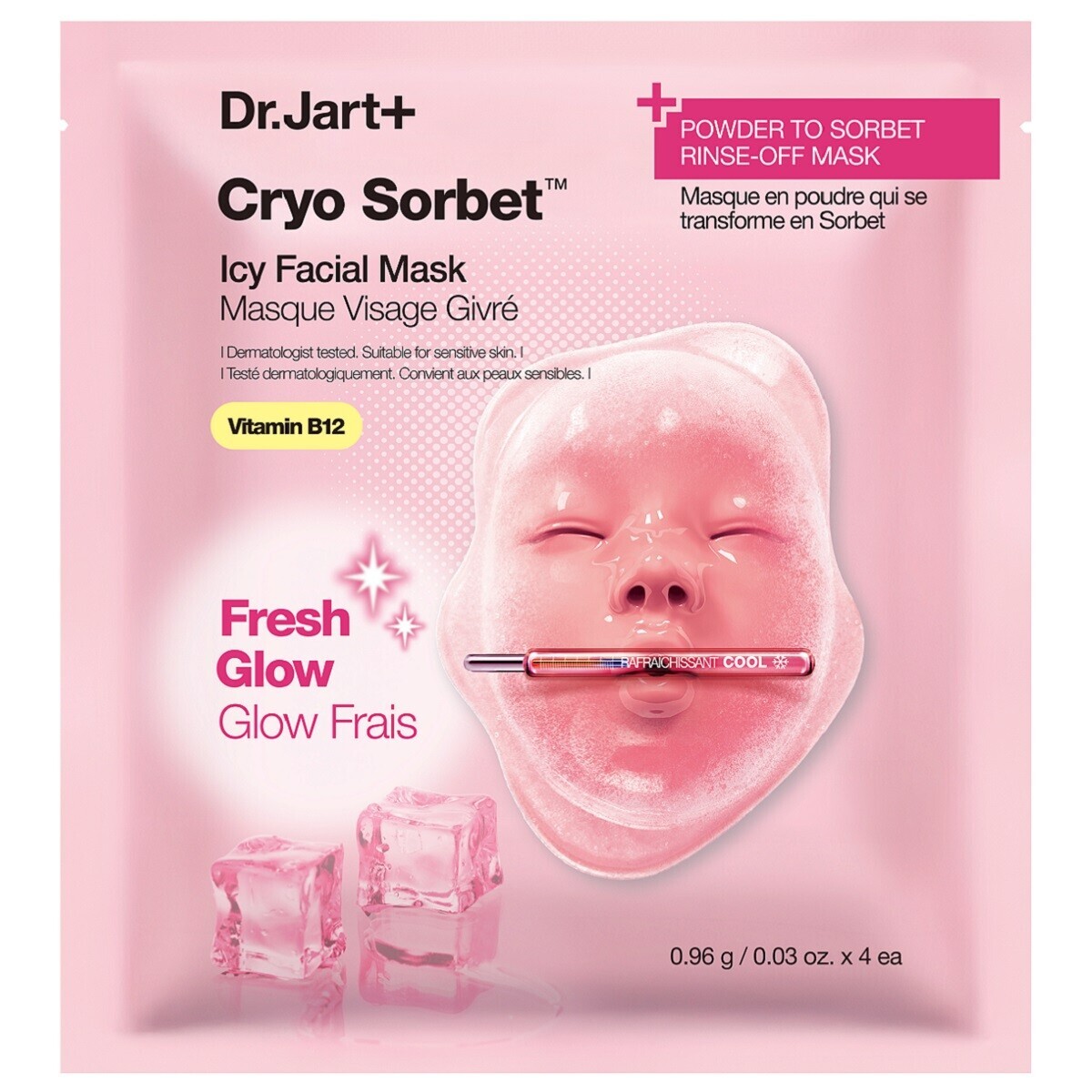 Dr. Jart+ Pudrová maska Cryo Sorbet Icy Facial Mask 4 ks