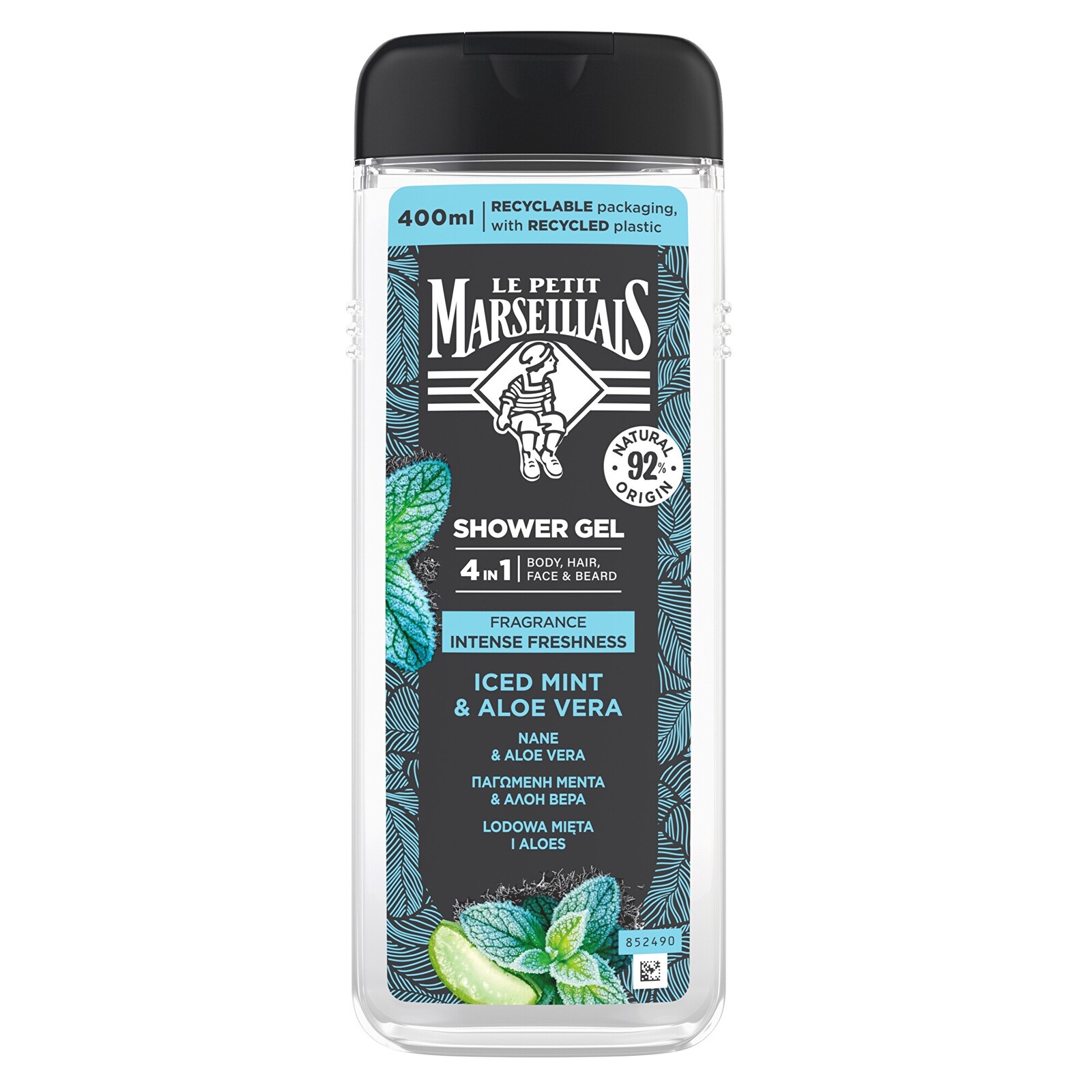 Le Petit Marseillais Sprchový gel 4v1 Iced Mint & Aloe Vera 400 ml