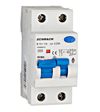 Schrack AK668610 BOLF Proudový chránič s nadproudovou ochranou 10A/B 30mA 6kA