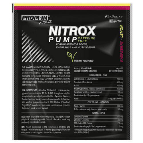 Prom-In Nitrox Pump Caffeine Free 22,5 g malina citron