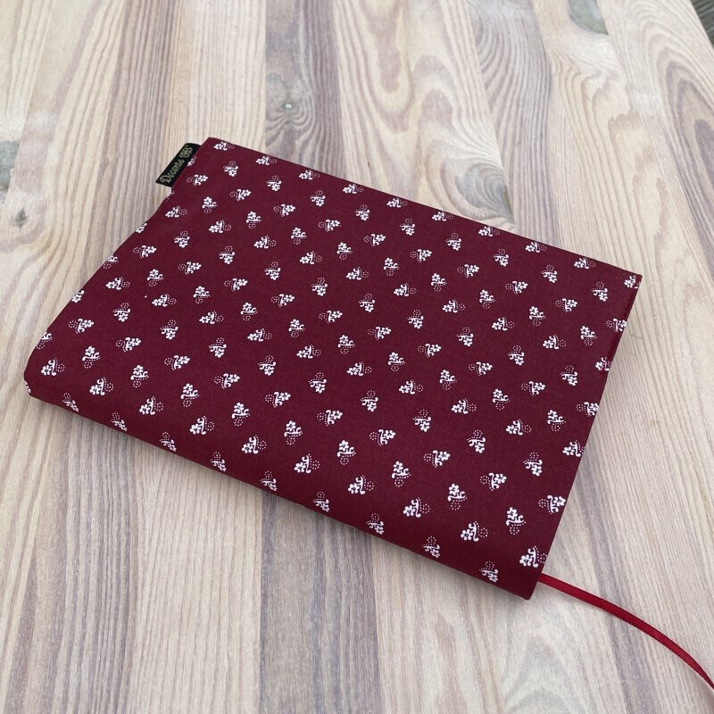 Obal na knihu - Kvítky na bordó (UNI-XS)